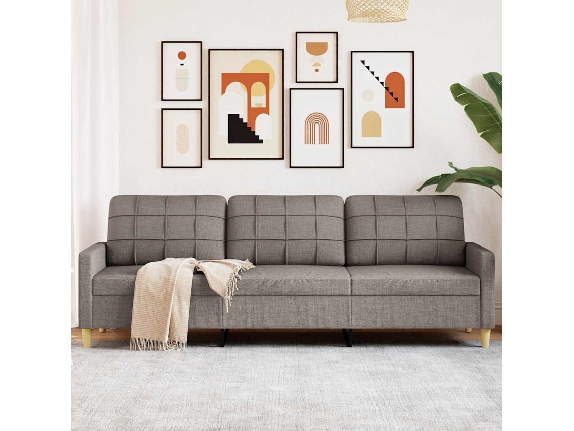 Sofá de 3 plazas - Sofá para salón - Sofá de relax, 210 cm, tejido marrón grisáceo, HARLANV1