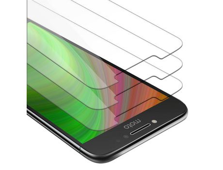 Protector de Pantalla CADORABO 3x Compatible con Motorola Moto E4 Plus