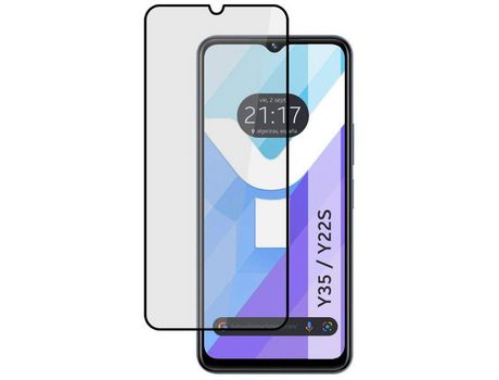 Protector de Pantalla 5D Full Glue Negro Vivo Y35 / Y22S Cristal