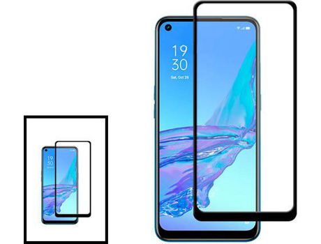 Kit 2 Protector de Pantalla de Cristal Templado 5D Full Cover para Oppo Reno 8 5G Transparente/Negro