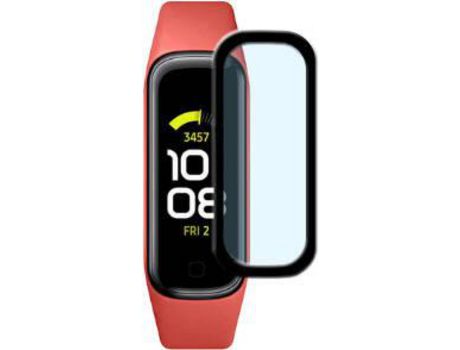 Protector de Pantalla gel full cover con bordas pretas para samsung galaxy fit 2 sm-r220 - transparente