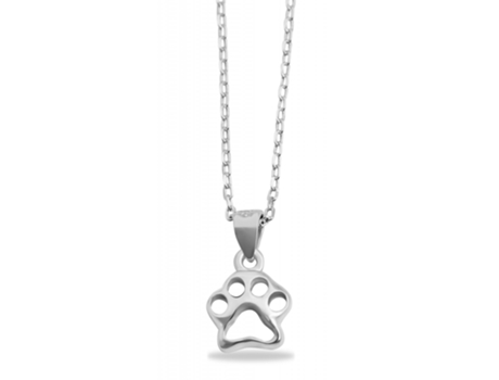 Collar Pata en Plata de Ley 925 Bañado en Rodio