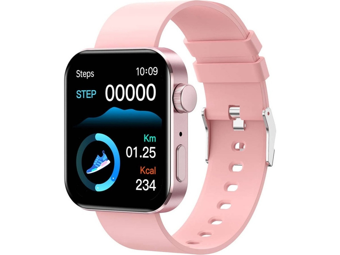 Reloj inteligente Bluetooth, llamadas, frecuencia cardíaca, presión arterial, IP67, iOS/Android Yizhood (rosa)