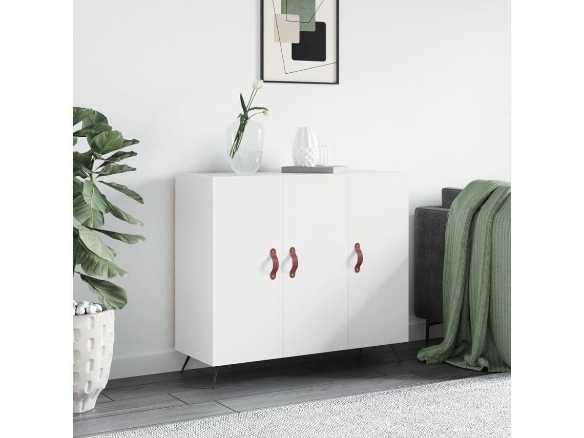 Aparador De Madera De Ingeniería Blanco 90x34x80 Cm