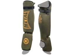 Espinilleras de BOXeo tailandés + pie de algodón METAL BOXE Military