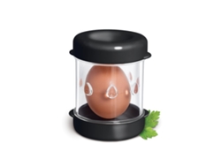 Perforador de huevos sencillo y fácil de usar, separador de huevos, sartén para huevos escalfados de 2 piezas (negra)