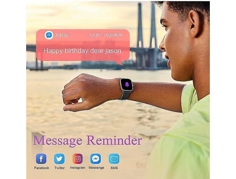 Reloj inteligente con altavoz Bluetooth verdadero para detección de frecuencia cardíaca y presión arterial compatible con Iphone Android AUJEZON