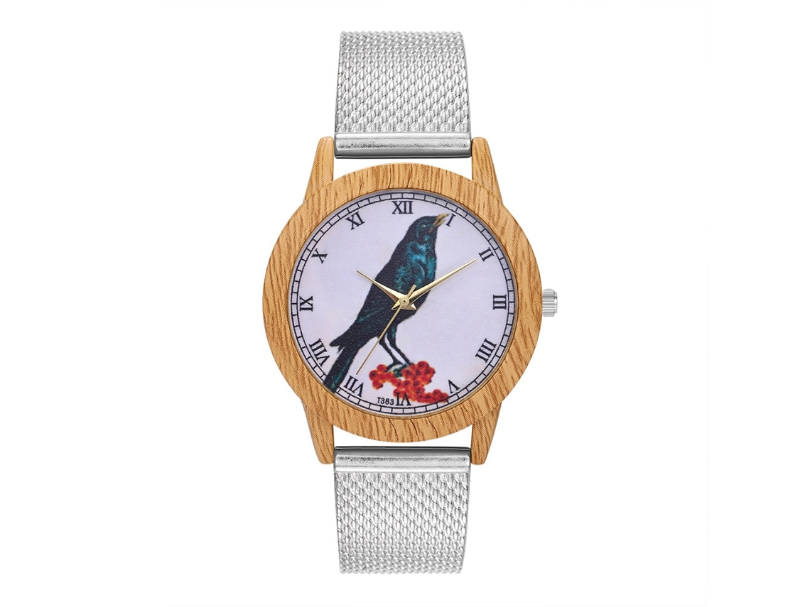 Reloj De Pulsera Unisex Sencillo Con Brazalete De Acero Y Movimiento De Cuarzo, Acabado Plateado.
