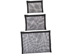 Neceser De Maquillaje De Malla Transparente, Juego De 3 Piezas, Gran Capacidad.
