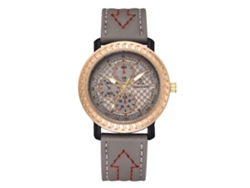 Reloj Analógico De Cuarzo Informal Para Hombre Con Correa Clásica De Piel Sintética Gris.