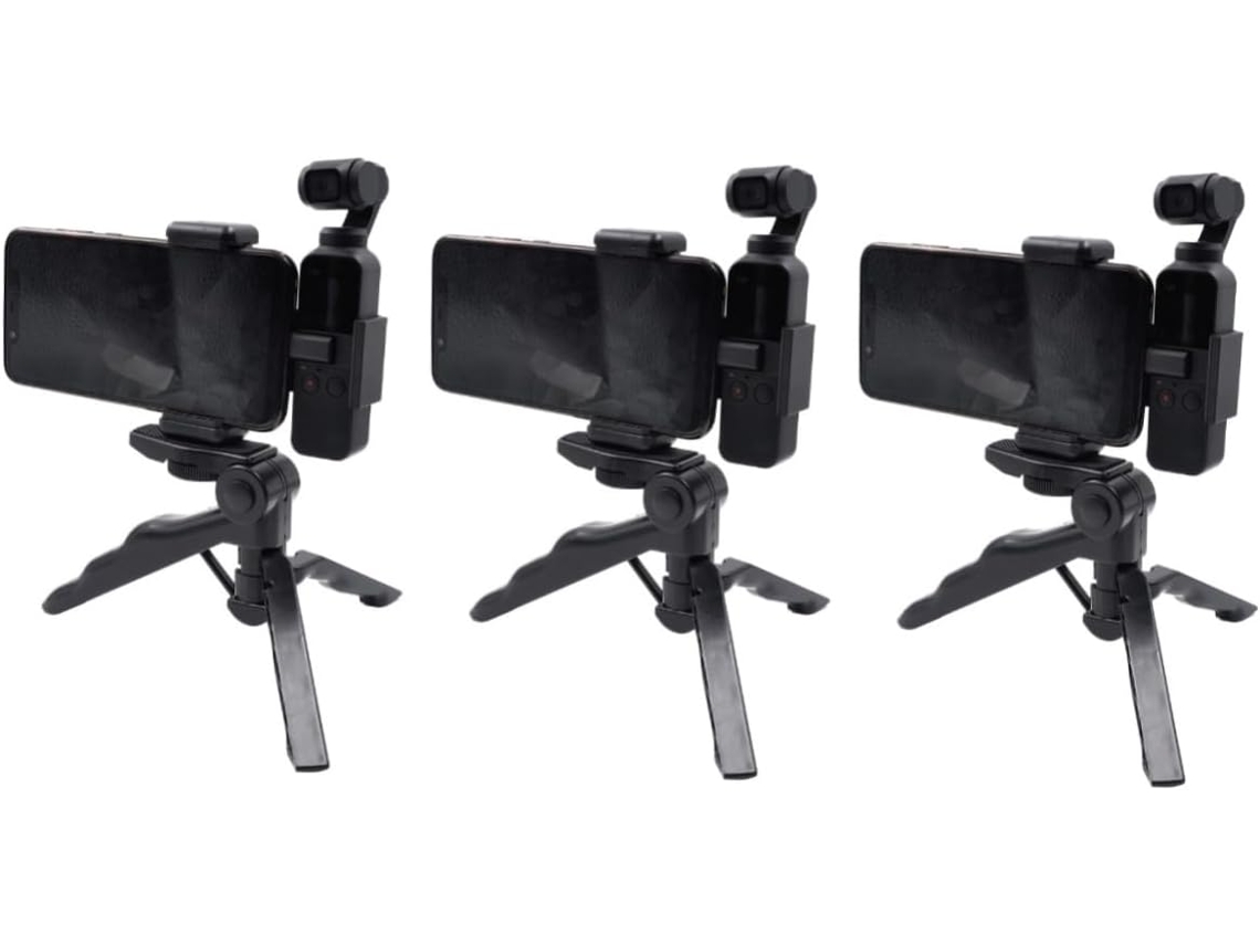 Soporte Para Teléfono De 3 Piezas Con Trípode Para Montar El Teléfono Móvil En El Bolsillo, Práctico Color Negro.