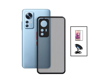 Kit Carcasa Anti Choque Camera Protection + Protector de Pantalla 5D Full Cover + Suporte Magnético Xiaomi 12 Lite - Negro Xiaomi 12 Lite PHONECARE...