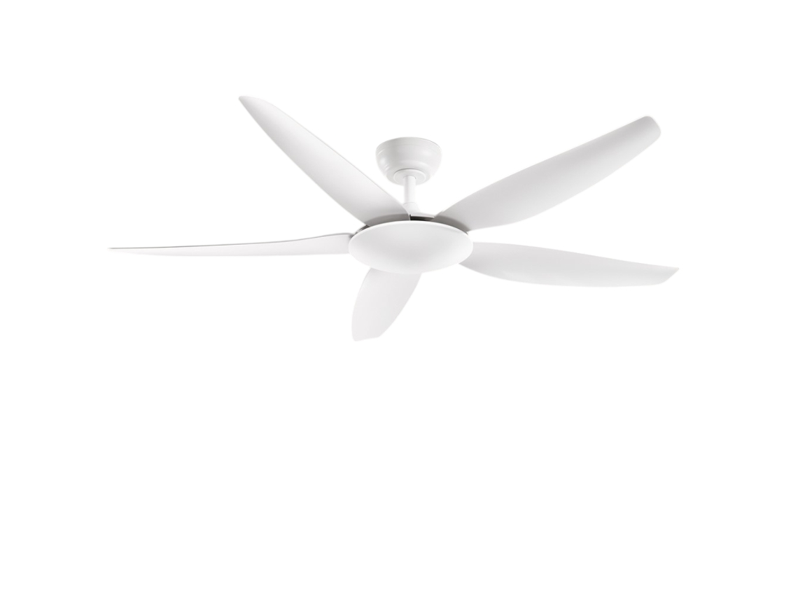 Ventilador de techo Perenz 7200 B blanco con luz Ø 142 cm, 5 aspas, 5 velocidades, motor DC de 50 W, silencioso