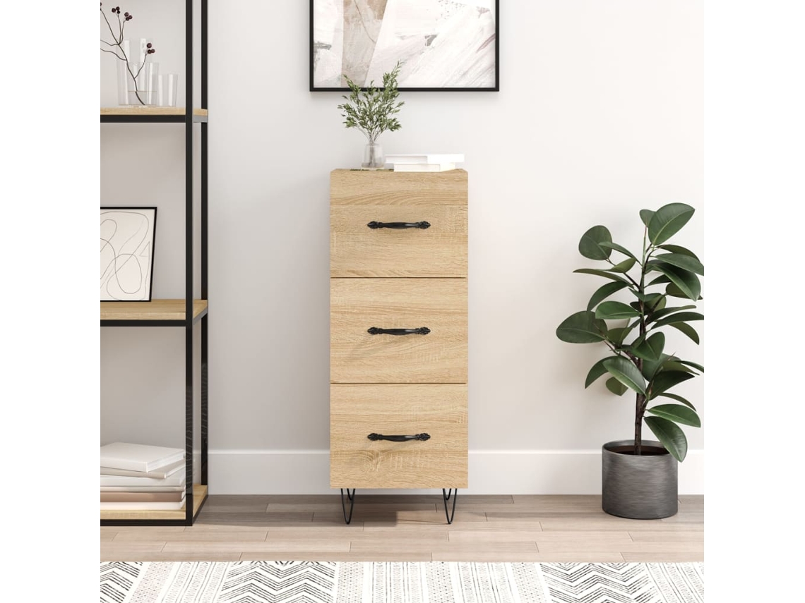 Aparador Madera Contrachapada Color Roble Sonoma 34,5x34x90 Cm