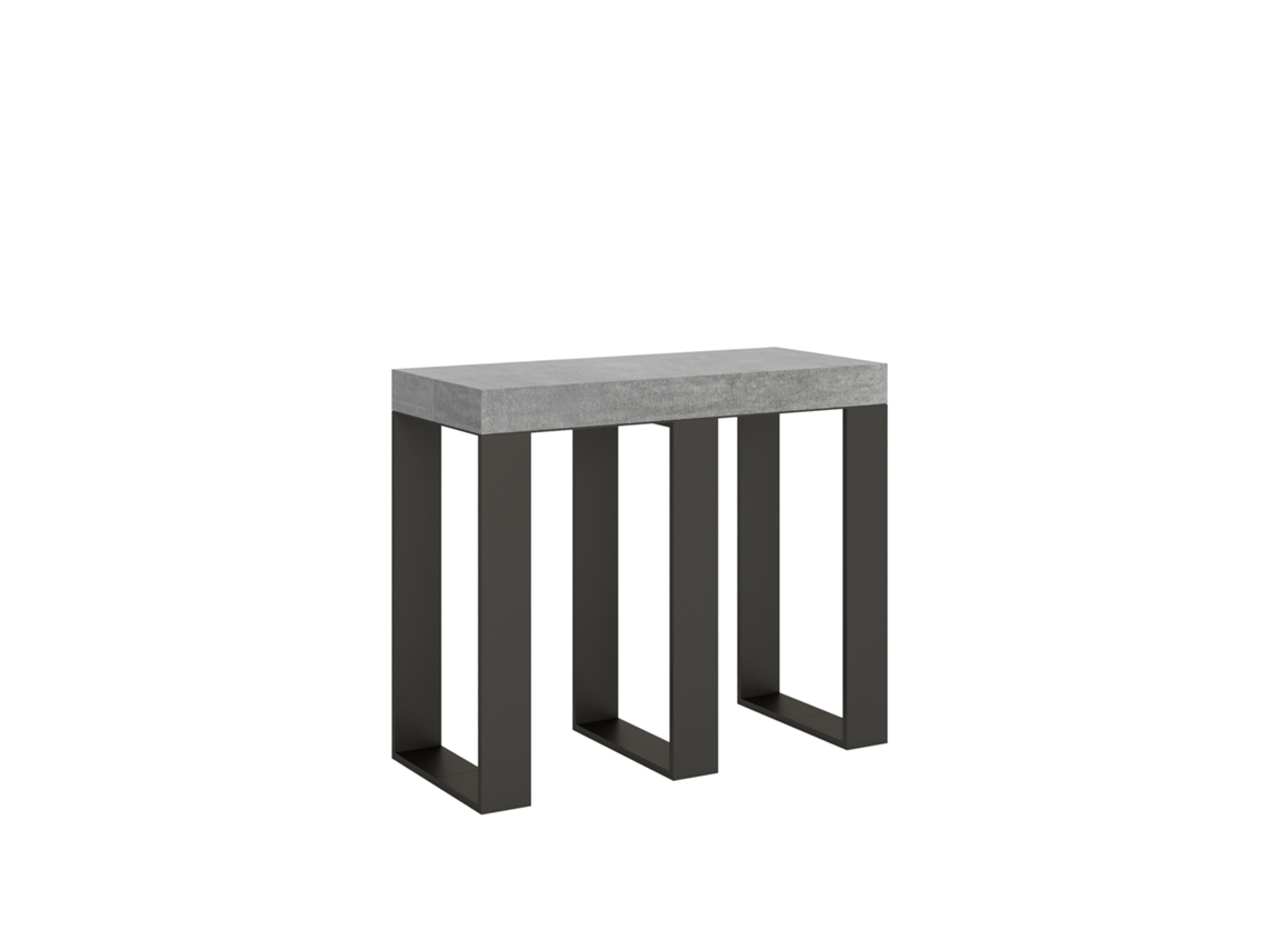 Consolas Sintesi Small Extensible hasta 196 cm ITAMOBY (90 x 40 x 77 cm - Paneles de Melamina - Cemento)