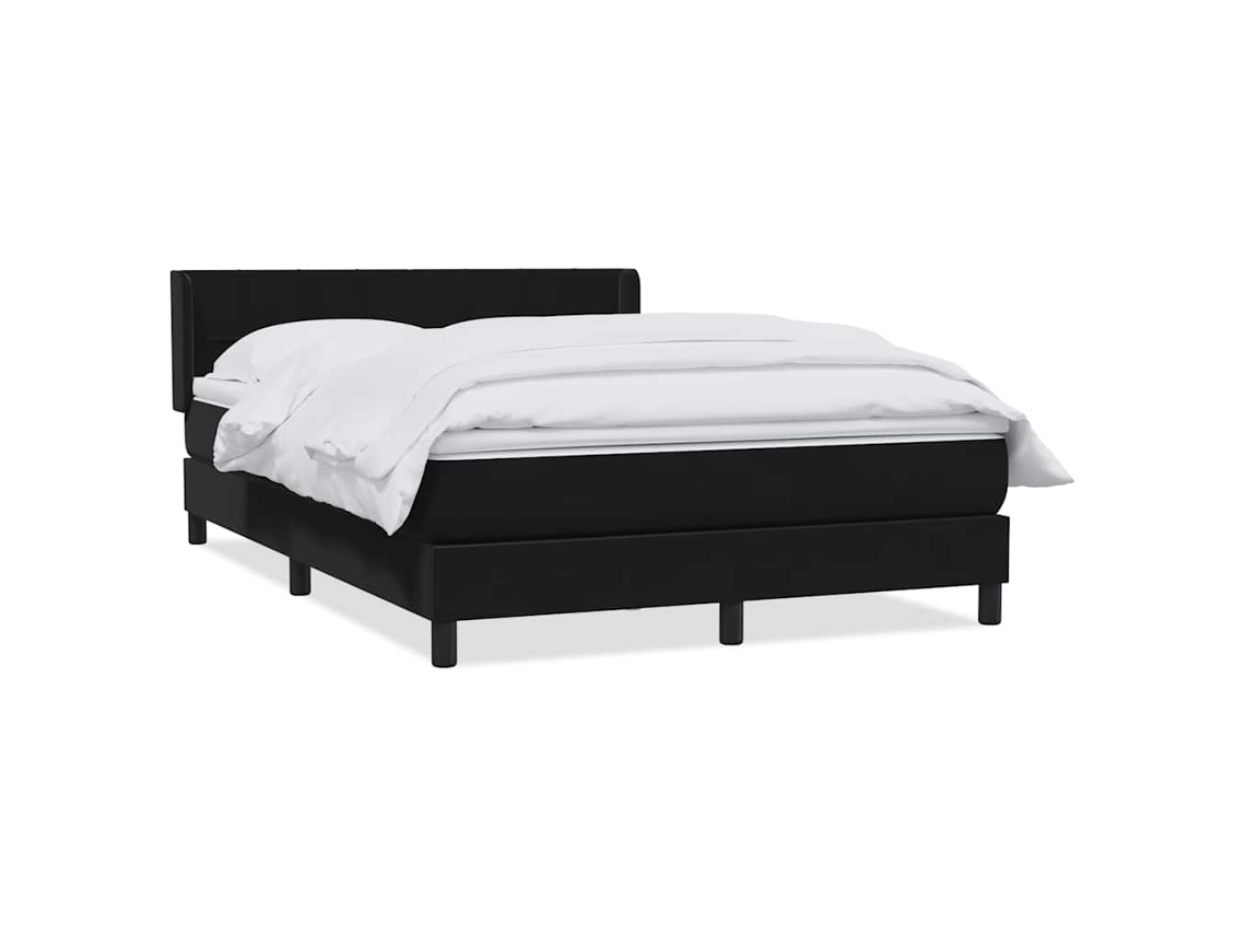 Maison Exclusive - Cama Box Spring Con Colchón Terciopelo Negro 160x210 Cm