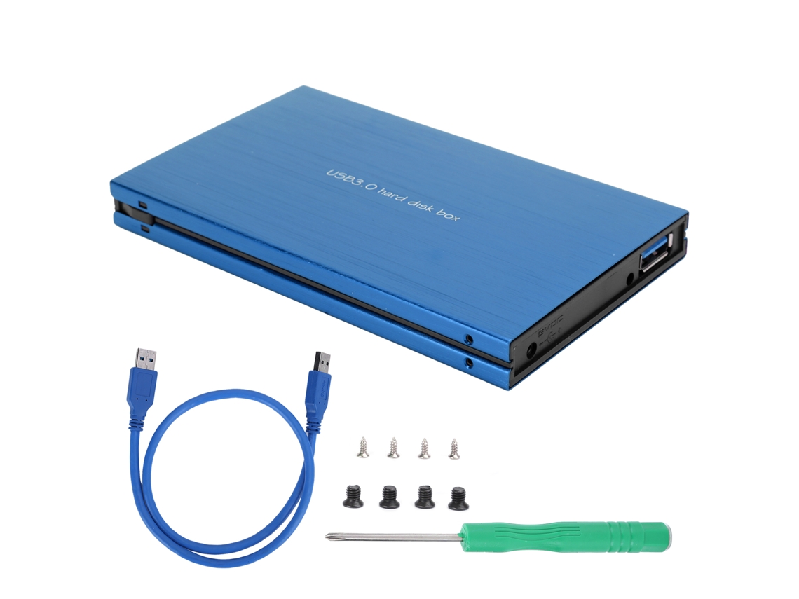 Caja De Disco Duro Sata Usb3.0 De 2.5 Pulgadas, Carcasa De Unidad Externa Portátil, Azul