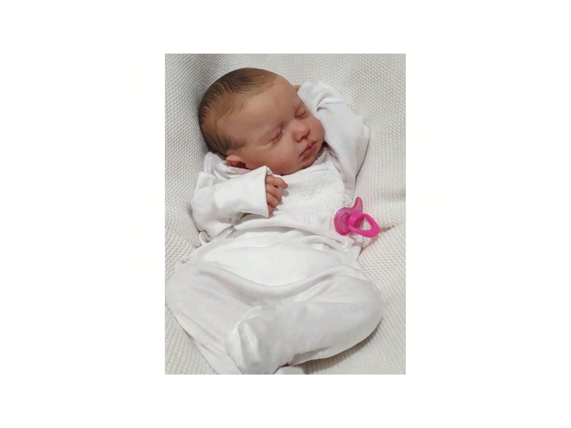 Muñeca realista recién nacida de 50 cm, suave y con pelo dibujado a mano.