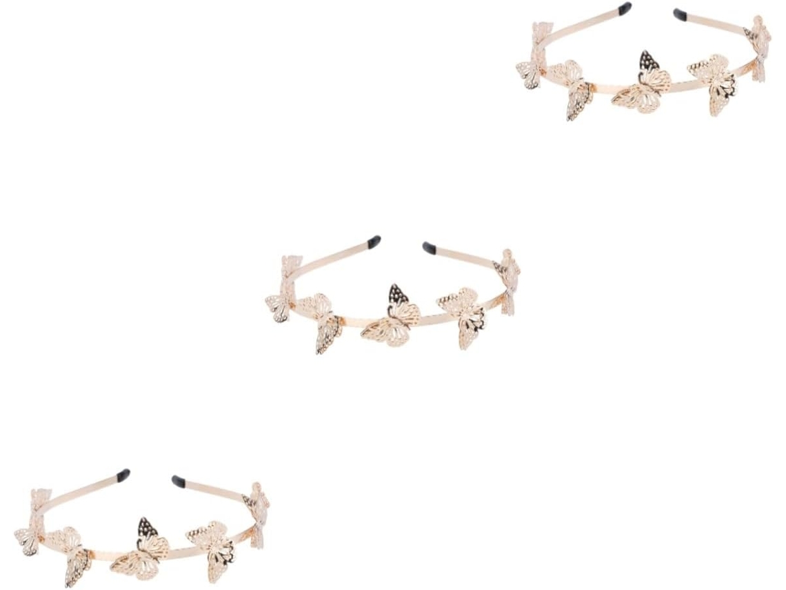 Corona Dorada De 3 Piezas, Accesorio De Moda Para Bodas Y Fiestas.
