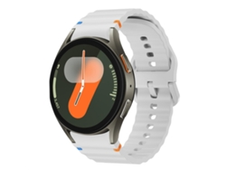 Bracelete Para Samsung Galaxy Watch 7 (40mm/44mm) - Silicone Costurado Com Padrão De Onda - Cinza Claro