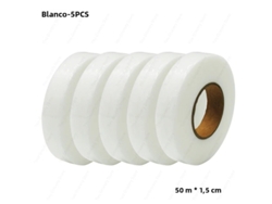 Rolo de 50 Metros Tecido Não Tecido Dupla Face Fusível Interlining Vestuário Ferro Saco Fita Lateral Calça Borda Mudar Curto MDUG (branco 5pcs)
