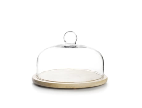 Tapa de Cristal Con Base de Madera 26 Cm IBILI Ref. Ib715526
