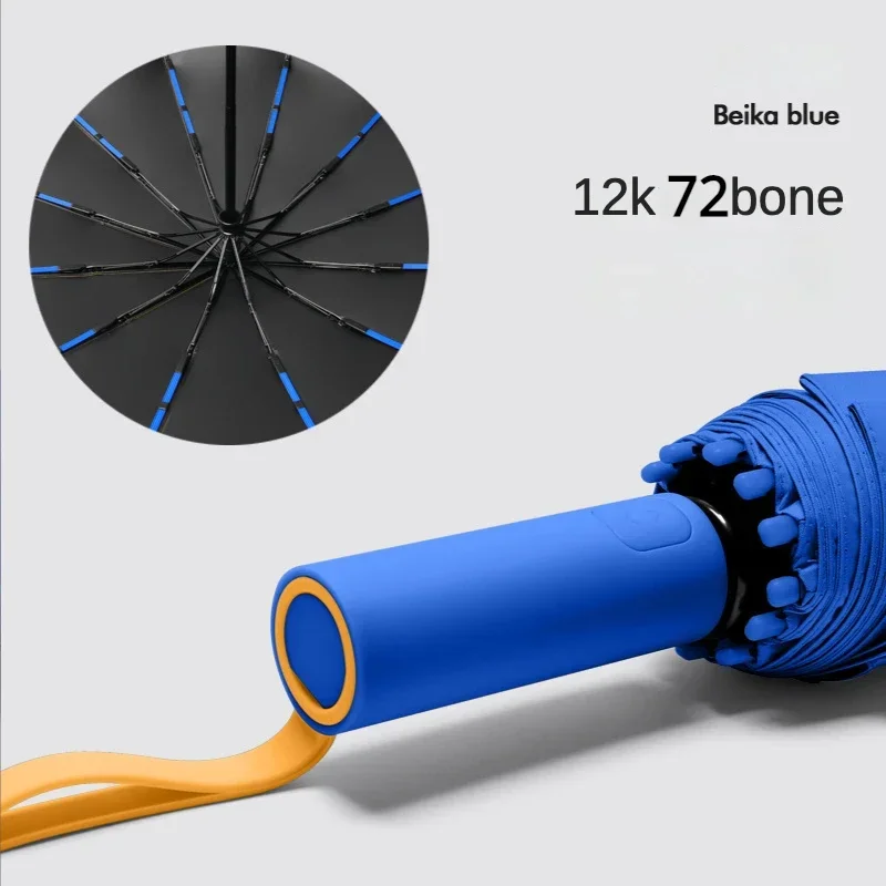 (becca Blue, 12k) Paraguas Plegable Automático, Resistente Al Viento Y De Alta Resistencia, Con Protección Solar Upf50+ Contra Los Rayos Uv.