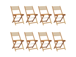 Maison Exclusive - Cadeiras De Jardim Dobráveis 8pcs Madeira De Acácia Maciça Bege