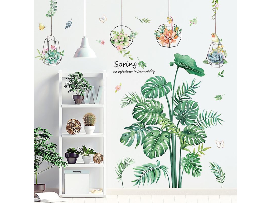 Rebe-adhesivos De Pared Con Plantas Flores Aves Mariposas Decoración Para Dormitorio Sala Cocina Oficina