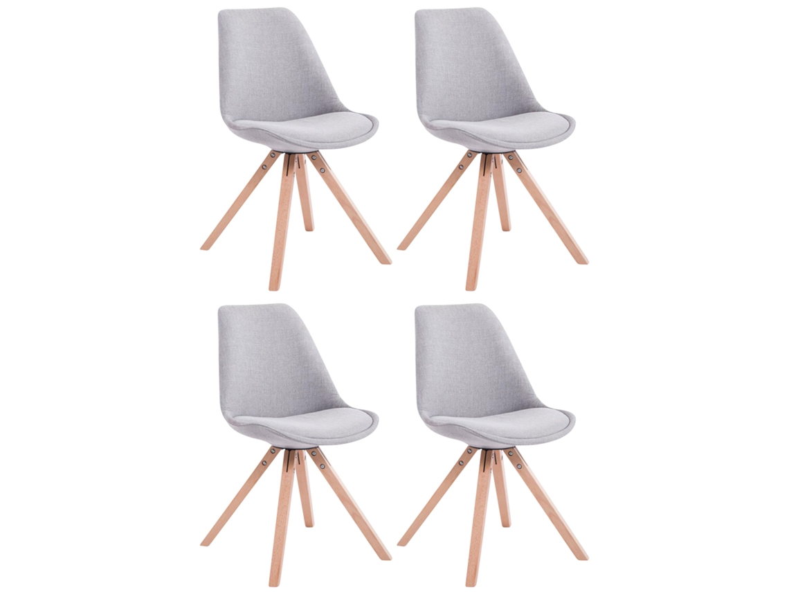 Juego de 4 sillas para invitados Toulouse Square tela gris/natura CLP