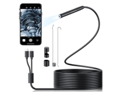 Cámara Endoscópica Con 6 Luces Led, Boroscopio Hd 1080P, Cámara Tipo Serpiente 2 En 1, Cable Suave Impermeable Ip67 De 8 Mm Y 1 M CHRUI