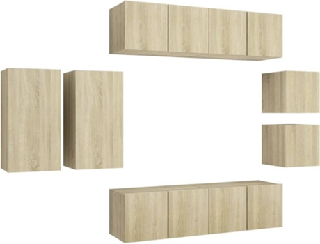 Conjunto 8 de muebles de salón VIDAXL roble Sonoma