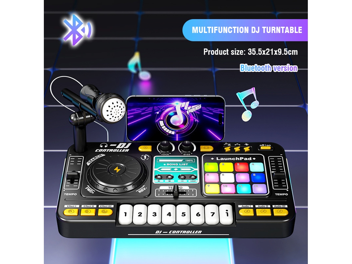Mezclador de DJ para niños con micrófono y teclado de piano electrónico MDUG (versión Bluetooth)