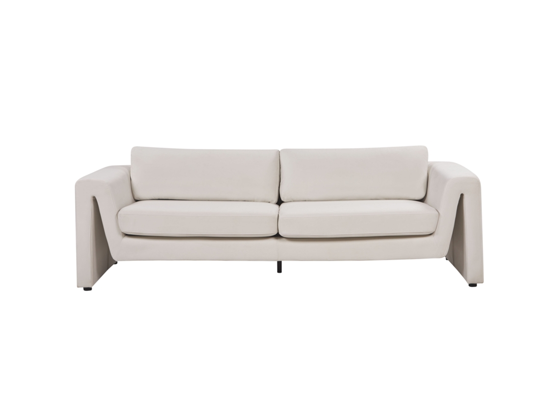 Sofá de 3 plazas BELIANI Maunu de Terciopelo Beige 237x83x76