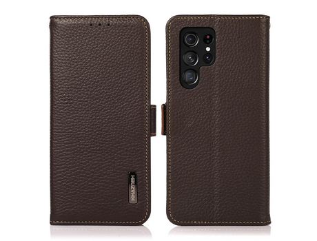 Funda para Samsung Galaxy S22 Ultra ( Couro Genuíno - Marrón)