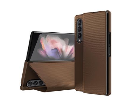 Funda para Samsung Galaxy Z Fold3 5G (TPU, PU - Marrón)