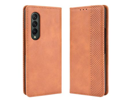 Funda para Samsung Galaxy Z Fold3 5G (TPU, PU - Marrón)