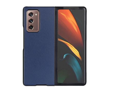 Funda para Samsung Galaxy Z Fold2 5G (TPU e Couro Genuíno - Azul)