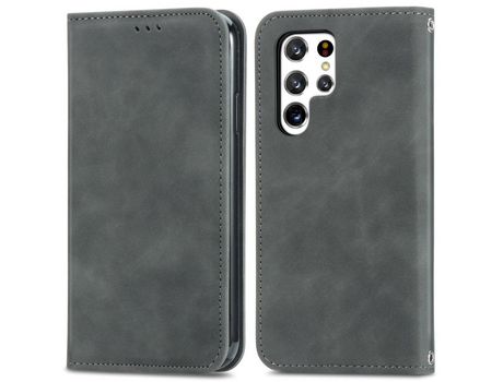 Funda para Samsung Galaxy S22 Ultra (TPU, PU - Gris)