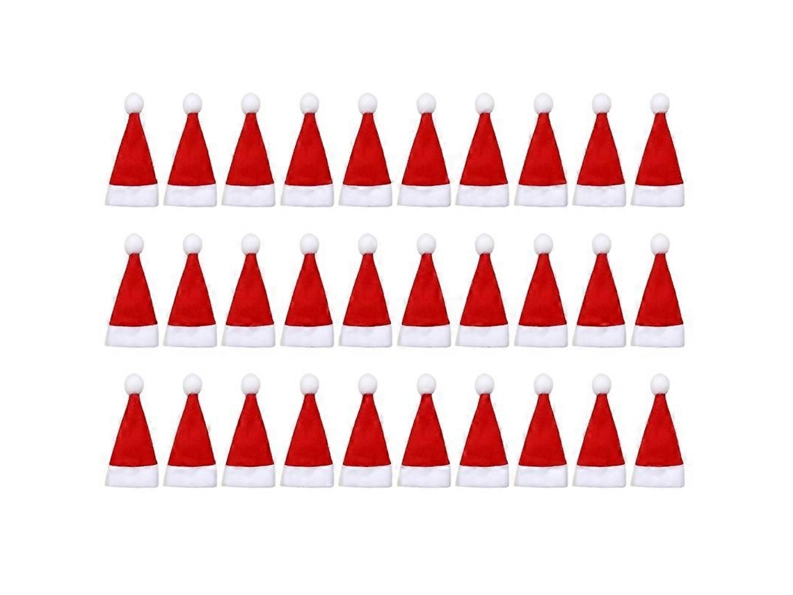 Omni-30 Gorros De Santa Mini Para Cubrir Copas Botellas Y Portacubiertos Navideños De Calidad