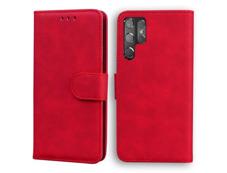 Funda para Samsung Galaxy S22 Ultra (PU, TPU - Rojo)