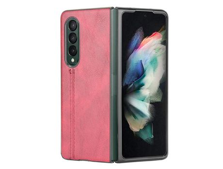 Funda para Samsung Galaxy Z Fold3 5G (TPU, PU - Rojo)