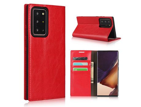 Funda para Samsung Galaxy Note20 Ultra- Note20 Ultra 5G ( Couro Genuíno - Rojo)