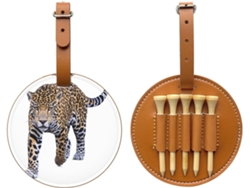 Bolsa para tees de golf Jaguar, negra, fácil de transportar, sin marca.