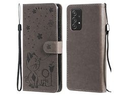 Funda para Samsung A52S 5G- Galaxy A52 4G- 5G (PU, TPU - Gris)