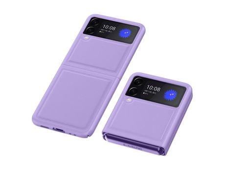 Funda para Samsung Galaxy Z Flip3 5G (TPU e Couro Genuíno - Morado)
