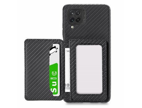 Funda para Samsung Galaxy A12 (TPU, PU - Negro)