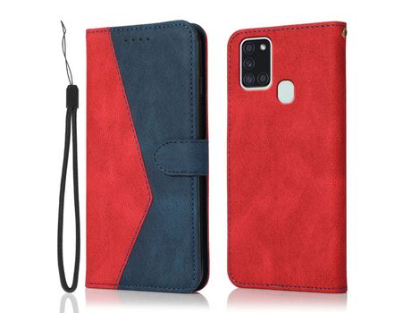 Funda para Samsung Galaxy A21S Global Version (PU, TPU - Rojo)