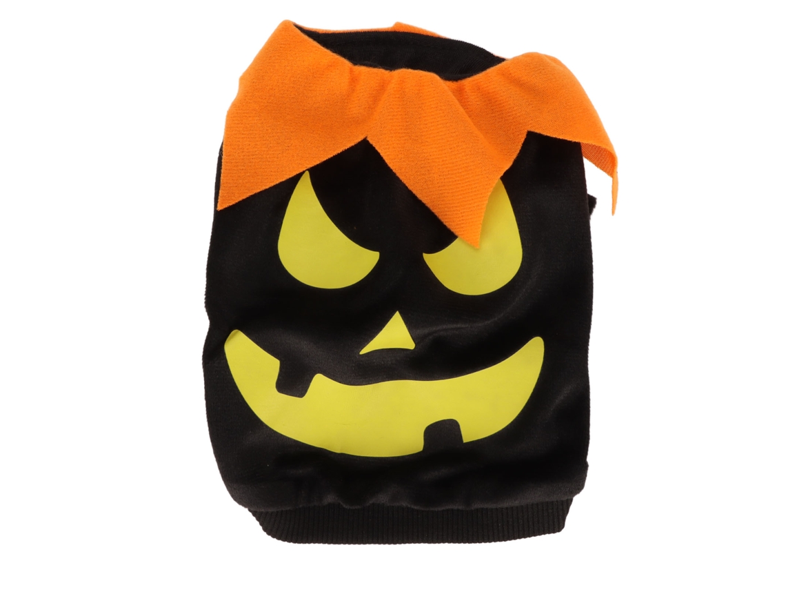 Camiseta de Halloween Kkpm para perros con lindas calabazas y fantasmas, disfraz suave y elástico para perros y gatos pequeños y medianos, negro, talla mediana.