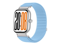 Bracelete Para Honor Watch X5 - Nylon Trançado - Fecho De Velcro - Interface Metálica Azul Ilha
